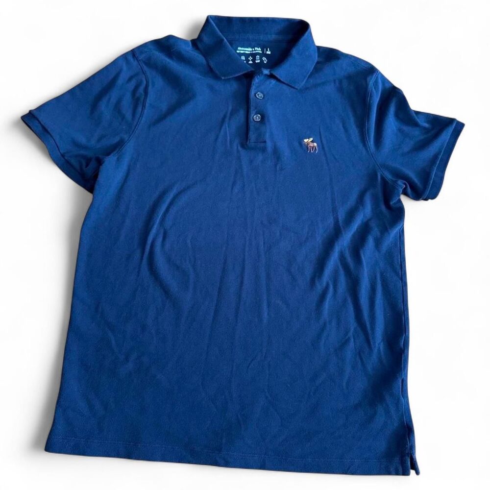 Abercrombie & Fitch Men's Signature Icon Don't Sweat It Navy Polo Shirt Size L